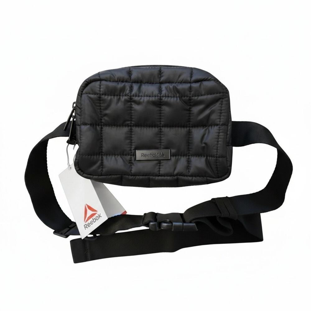 Reebok Quilted Black Polyester Hiking Waist Pack Adjustable Lightweight Zip